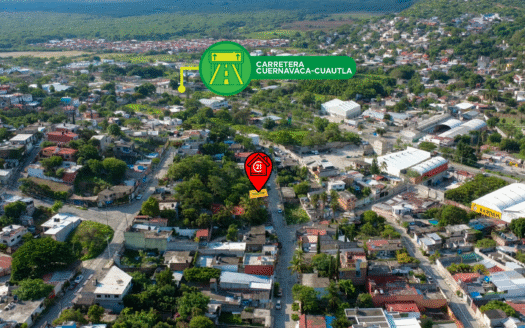 TERRENO A SOLO 3 CUADRAS DE LA CARRETERA CUERNAVACA–CUAUTLA