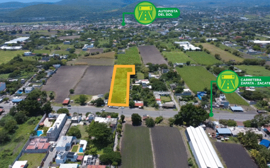 TERRENO A BORDO DE CARRETERA EN XOCHITEPEC EN $1,500 POR m²